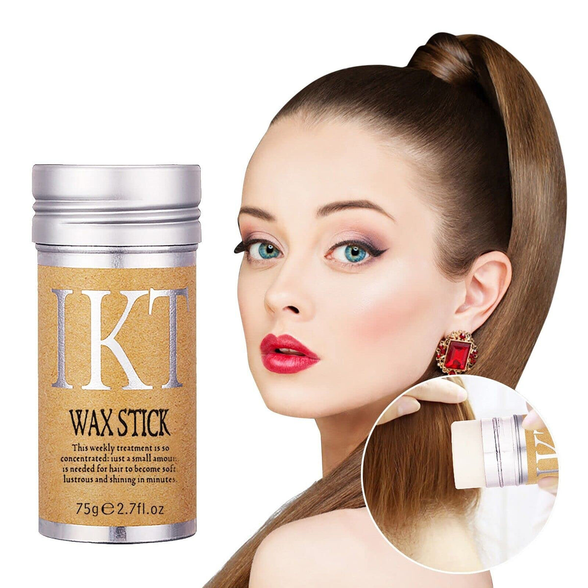 IKT Hair Wax Stick Cera antifrizz para cabello Kriz Reales Studio